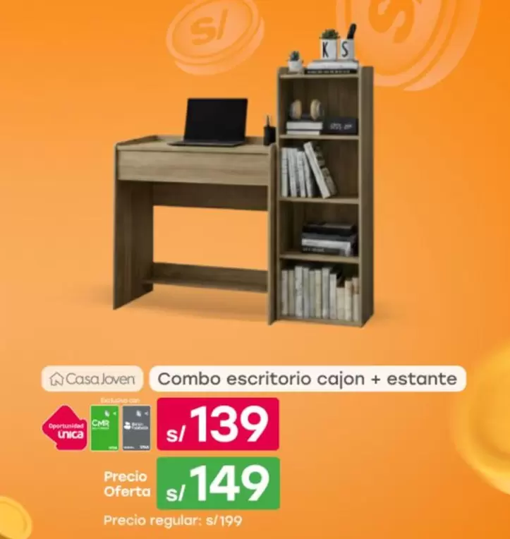 Exclusive - Combo escritorio cajon + estante