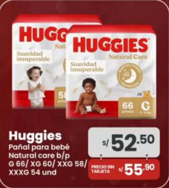 Huggies - Pañal para bebé Natural care b/p