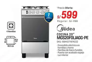COCINA 20" MGS20FOLIAGG-PE