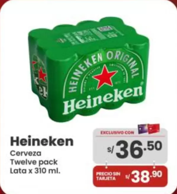 Heineken - Cerveza Twelve pack Lata