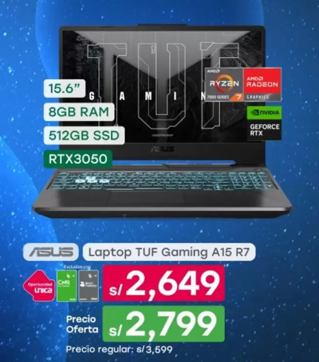 Asus - Laptop TUF Gaming A15 R7