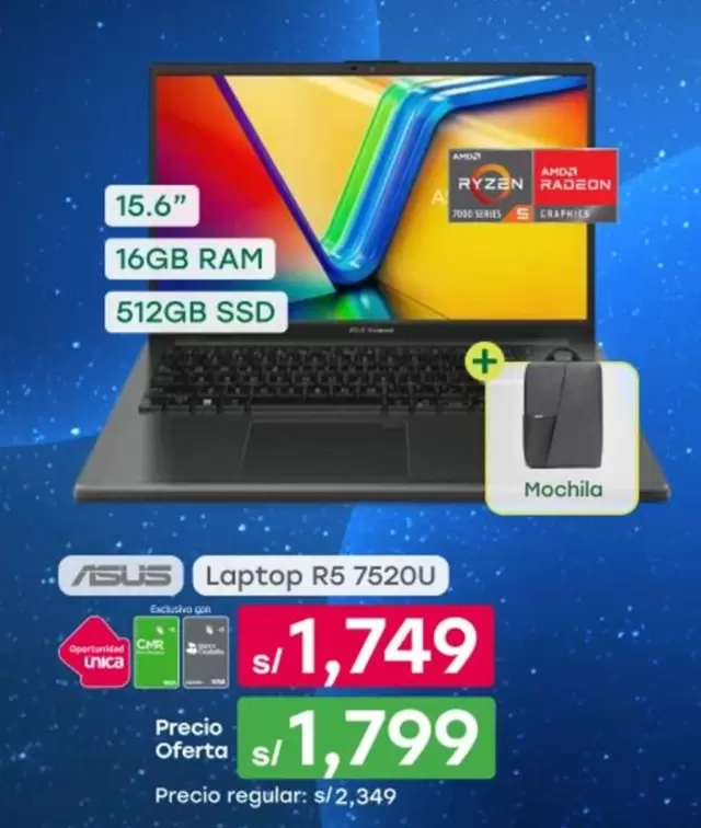 Asus - Laptop R5 7520U