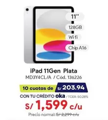 Apple - iPad 11Gen Plata MD3Y4CL/A