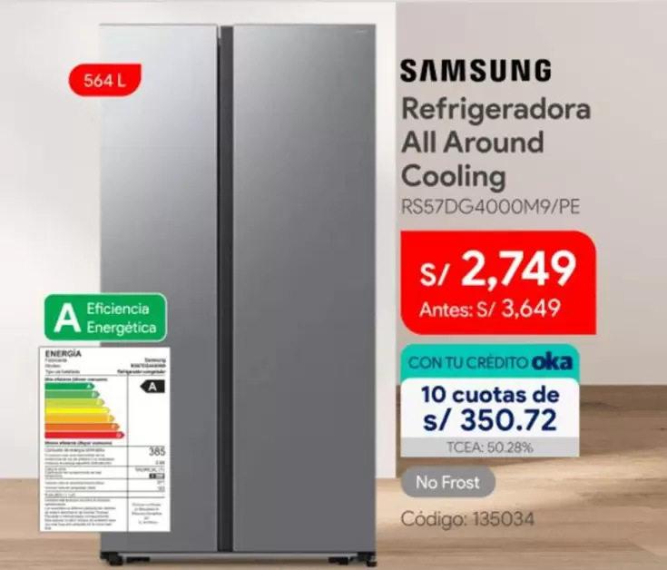 Samsung - Refrigeradora All Around Cooling RS57DG4000M9/PE