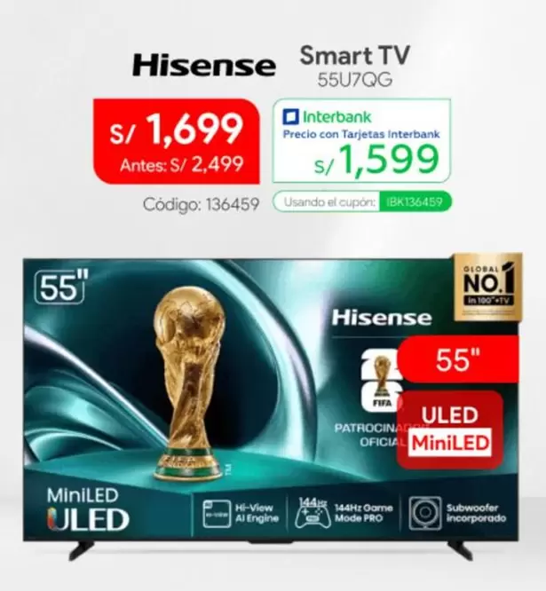 Hisense - Smart TV 55U7QG