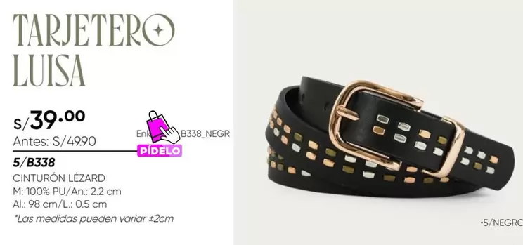 CINTURON LEZARD C/ GOMA PU