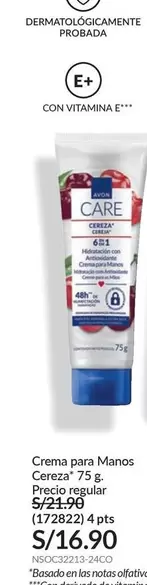 Avon - Crema para Manos Cereza 75g