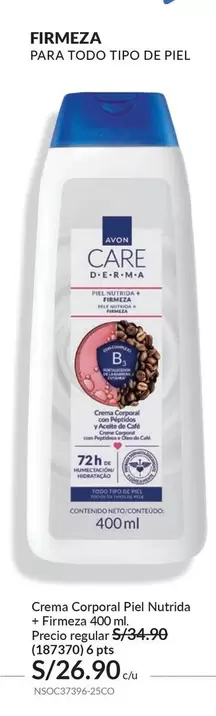 Piel - Crema Corporal  Nutrida + Firmeza 400ml (187370)