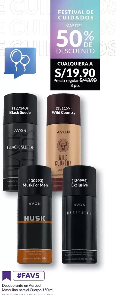 Avon - Desodorante en Roll-On Masculino para el Cuerpo