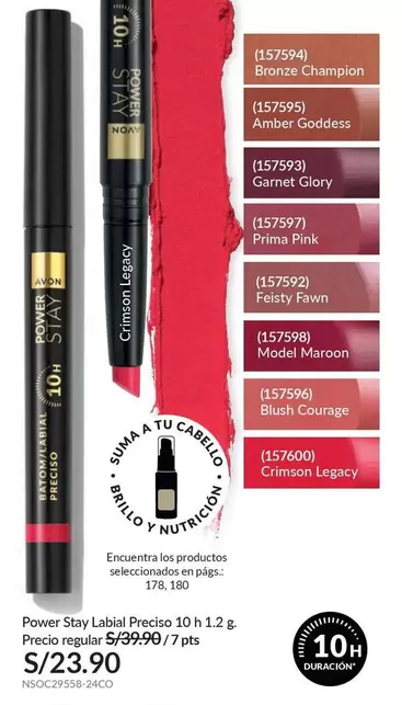 Avon - Power Stay Labial Preciso 10h