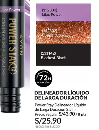 Avon - Power Stay Delineador Líquido de Larga Duración 3.5 ml