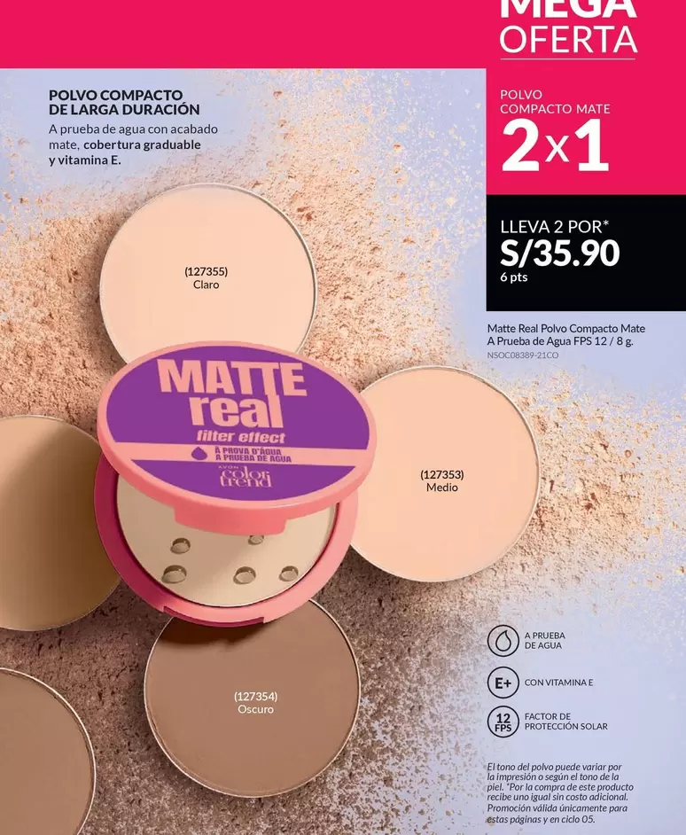 PTS - POLVO COMPACTO MATE 2X1