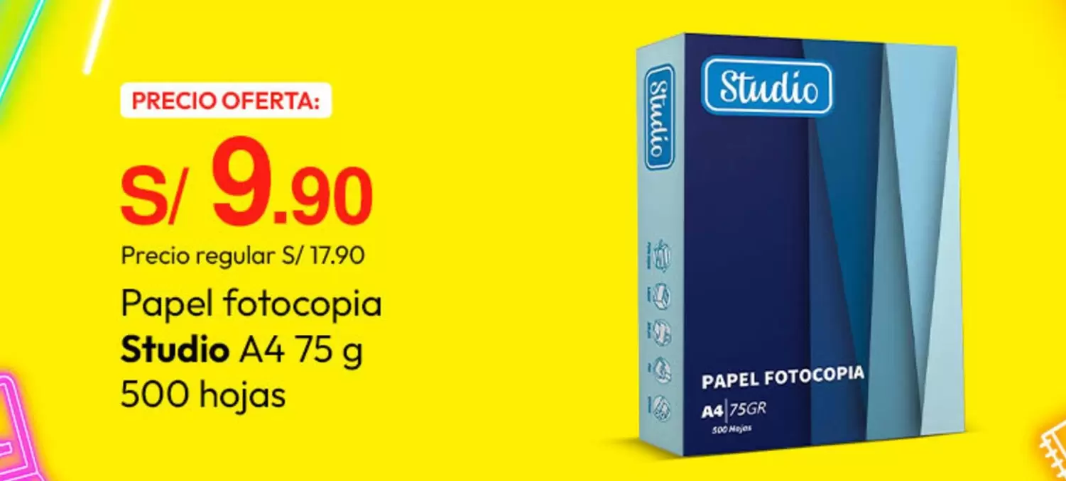 Studio - Papel fotocopia A4 75 g 500 hojas
