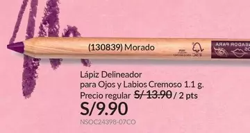 PTS - (130839) Morado Lápiz Delineador para Ojos y Labios Cremoso