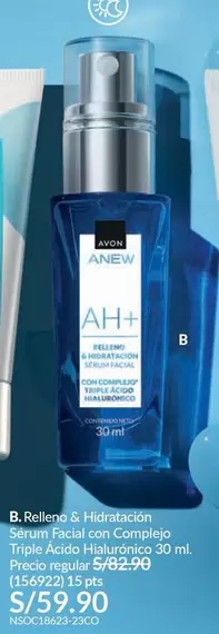 Avon - AH+ Sérum Facial con Complejo Triple Ácido Hialurónico 30 ml