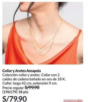 Oro - Collar y Aretes Amapola