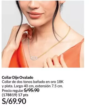 Oro - Collar Dije Ovalado