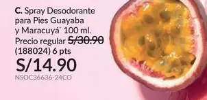 PTS - C. Spray Desodorante para Pies Guayaba y Maracuyá 100 ml. (188024) 6 pts