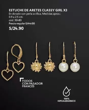 Dorado - ESTUCHE DE ARETES CLASSY GIRL X3