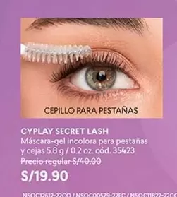Secret    - CYPLAY SECRET LASH Máscara-gel incolora para pestañas y cejas cód. 35423