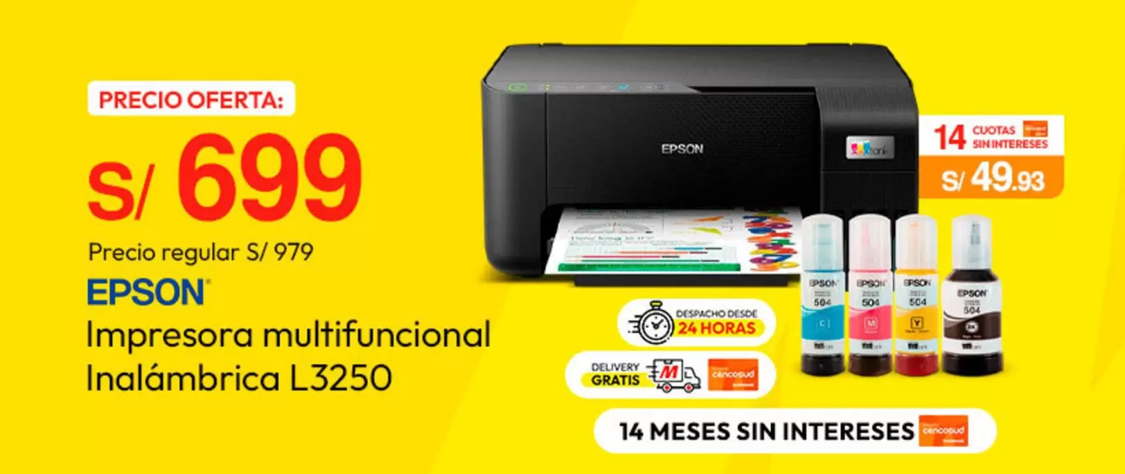 Epson - Impresora multifuncional Inalámbrica L3250