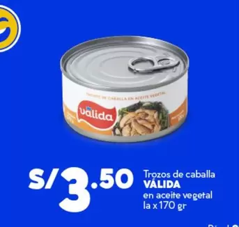 Trozo de caballa en aceite vegetal