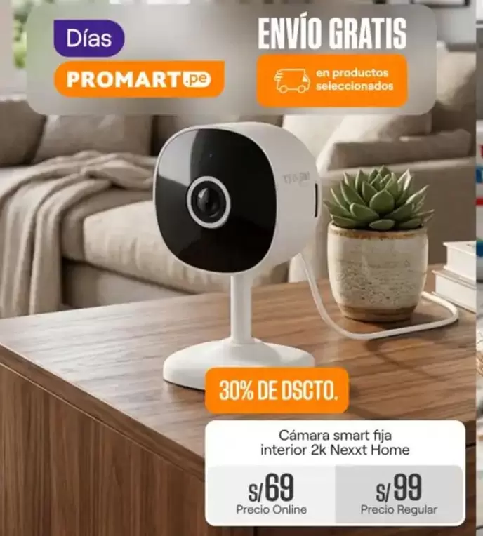 Smart - Cámara smart fija interior 2k