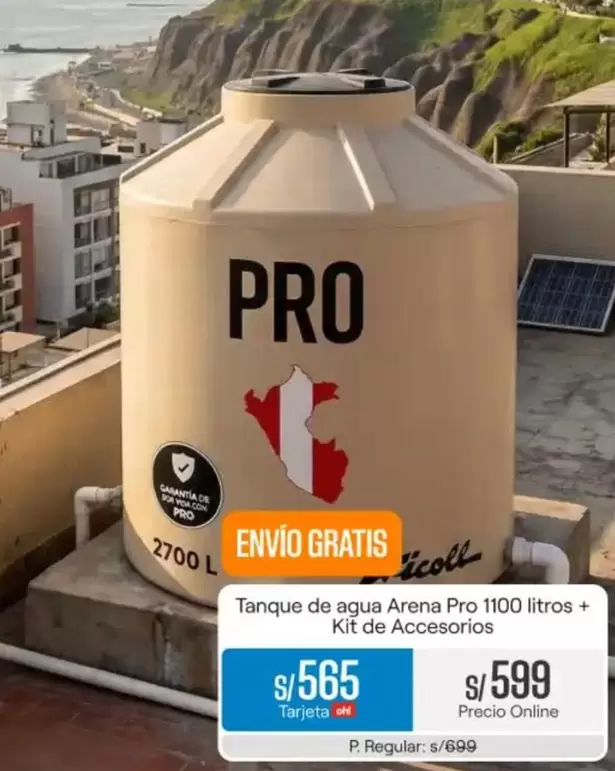 Rotoplas - Tanque de agua Arena Pro 1100 litros