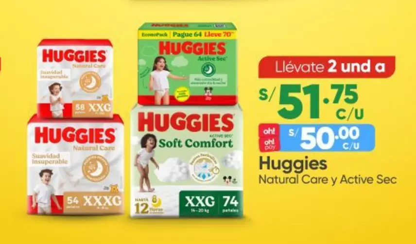 Huggies - Natural Care y Active Sec