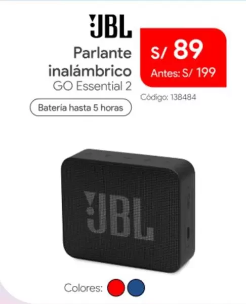 JBL - Parlante inalámbrico GO Essential 2
