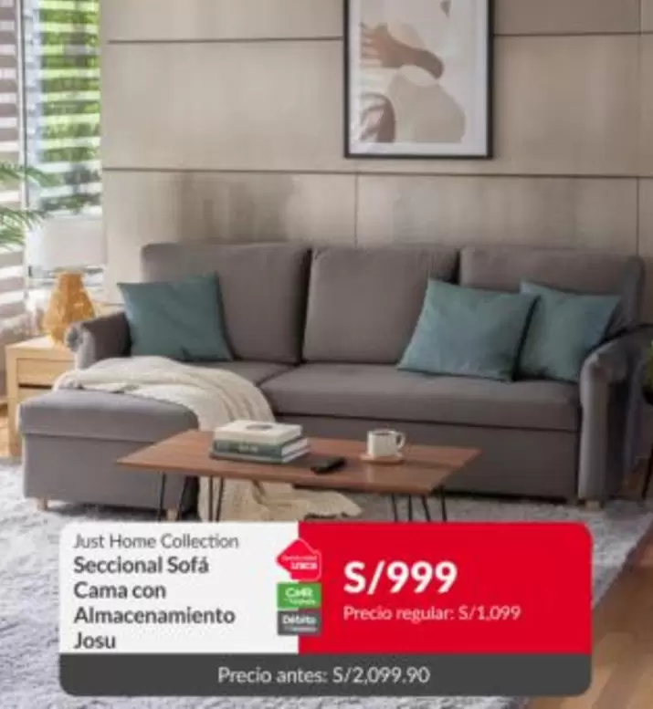 Seccional Sofá Cama con Almacenamiento Josu