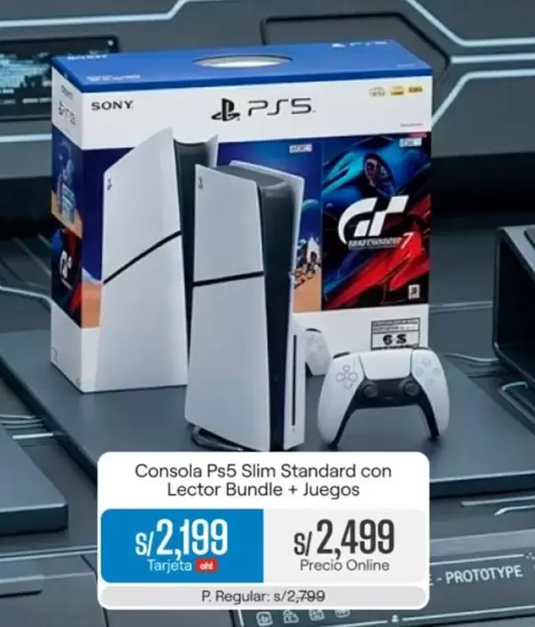 Sony - Consola Ps5 Slim Standard con Lector Bundle + Juegos