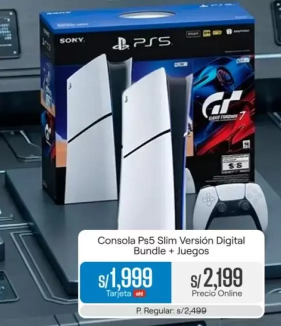 Sony - Consola Ps5 Slim Versión Digital Bundle + Juegos