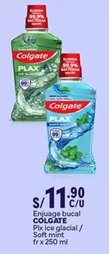 Colgate - Enjuague bucal Plx ice glacial / Soft mint