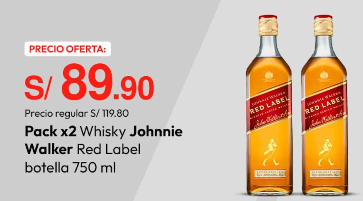 Johnnie Walker - Whisky Red Label botella 750 ml