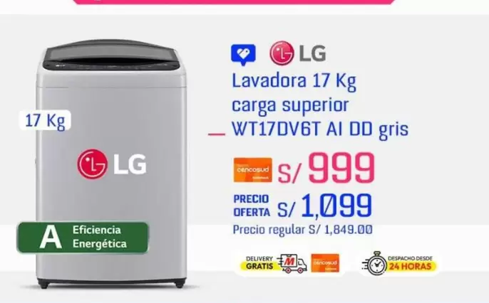 Lg - Lavadora 17 Kg carga superior WT17DV6T