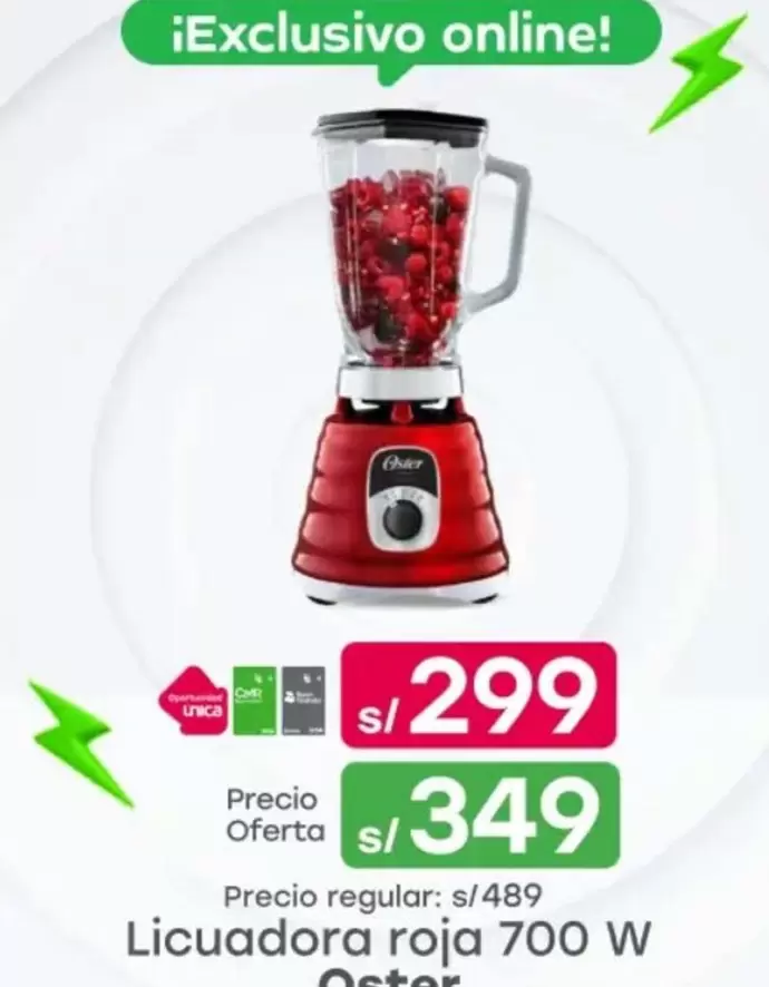 Oster - Licuadora roja 700 W