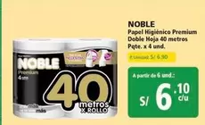 Noble - Papel Higi00nico Premium Doble Hoja 40 metros
