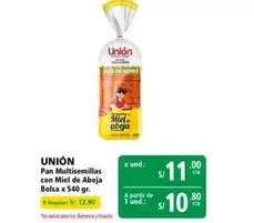 Unión - Pan Multisemillas con Miel de Abeja Bolsa