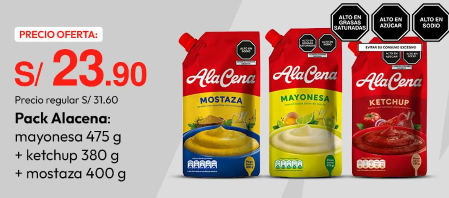 Alacena - Pack : mayonesa + ketchup + mostaza