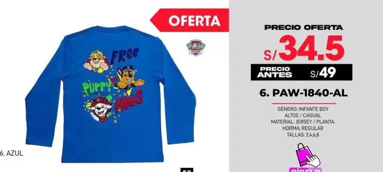 Paw Patrol -  long sleeve shirt PAW-1840-AL