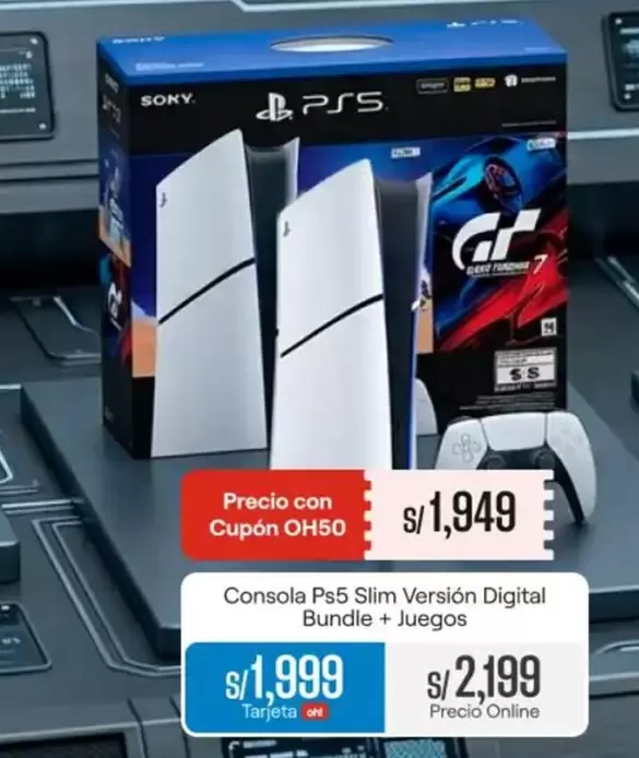 Sony - Consola Ps5 Slim Version Digital Bundle + Juegos