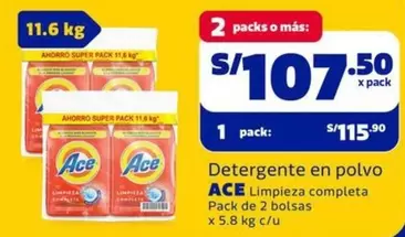 Ace - Detergente en polvo Limpieza completa