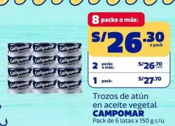 Campomar - Trozo de atún en aceite vegetal