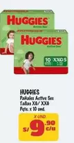 Huggies - Pañales Active Sec Tallas XG/XXG