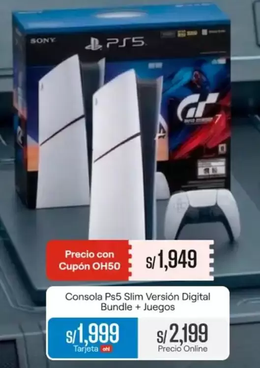 Sony - Consola Ps5 Slim Version Digital Bundle + Juegos