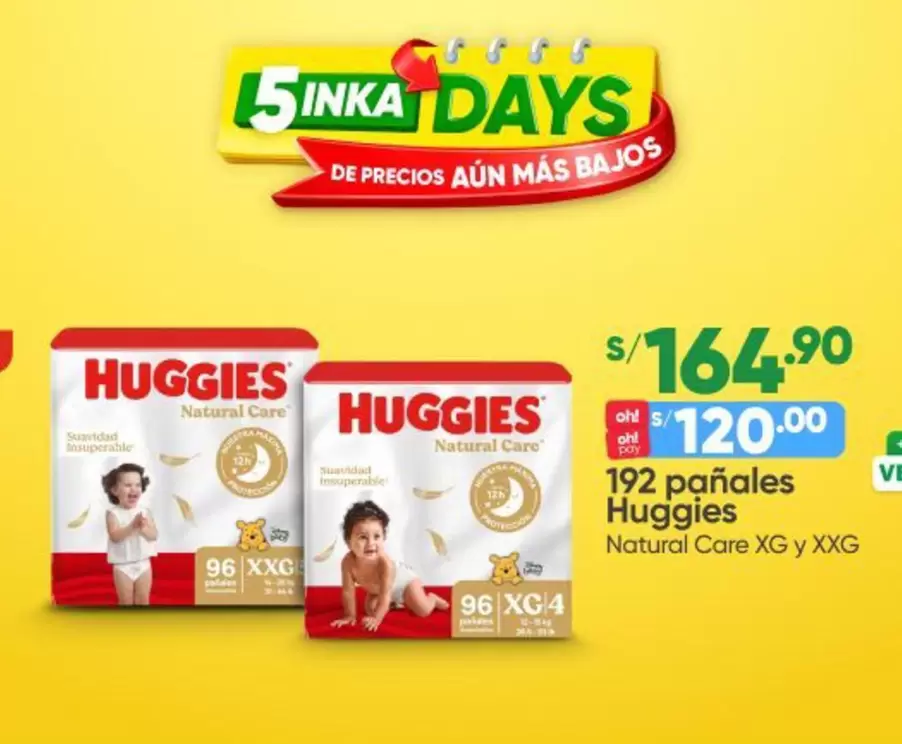 Huggies - 192 pañales Natural Care XG