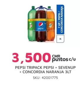 Pepsi - PEPSI TRIPACK PEPSI + SEVENUP + CONCORDIA NARANJA 3LT