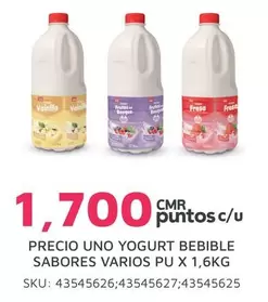 YOGURT BEBIBLE SABORES VARIOS PU X 1,6KG
