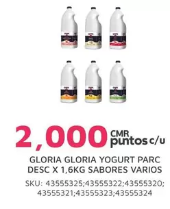 Gloria - YOGURT PARC DESC X 1,6KG SABORES VARIOS